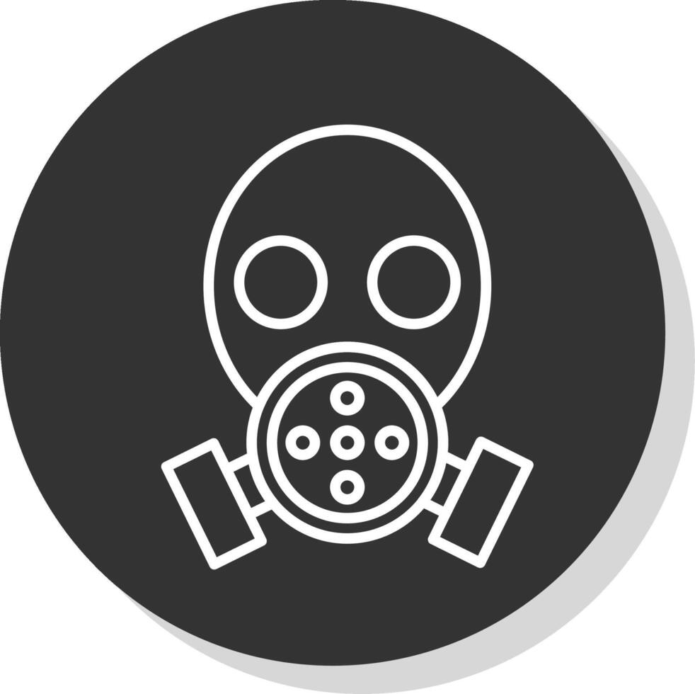 gaz masque ligne gris icône vecteur
