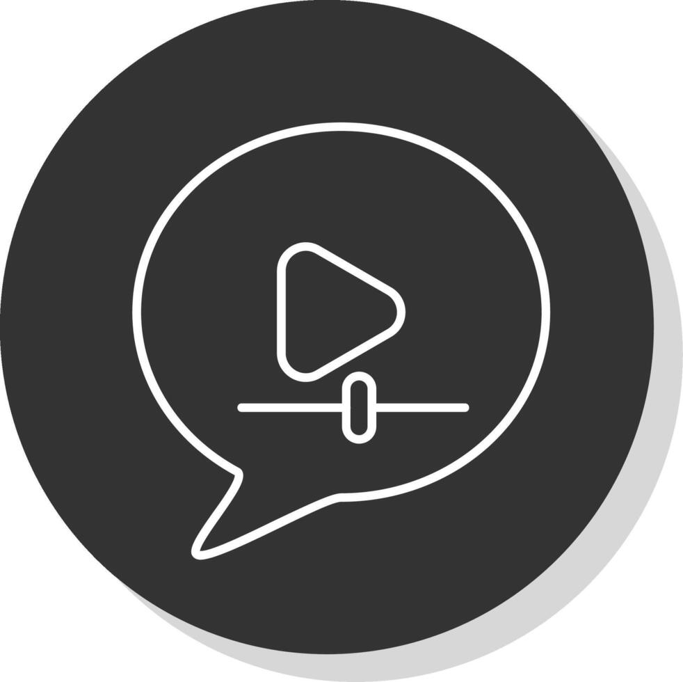 vidéo message ligne gris icône vecteur
