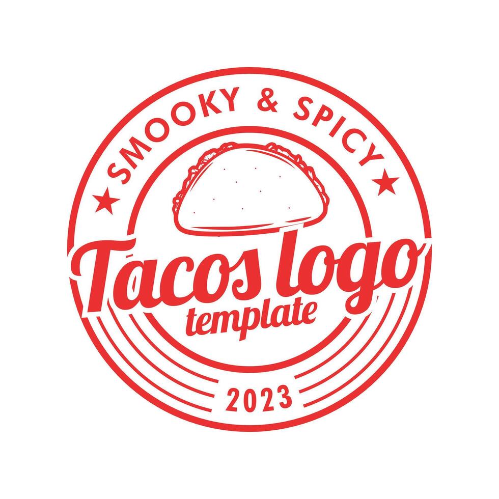 épicé tacos logo conception modèle vecteur