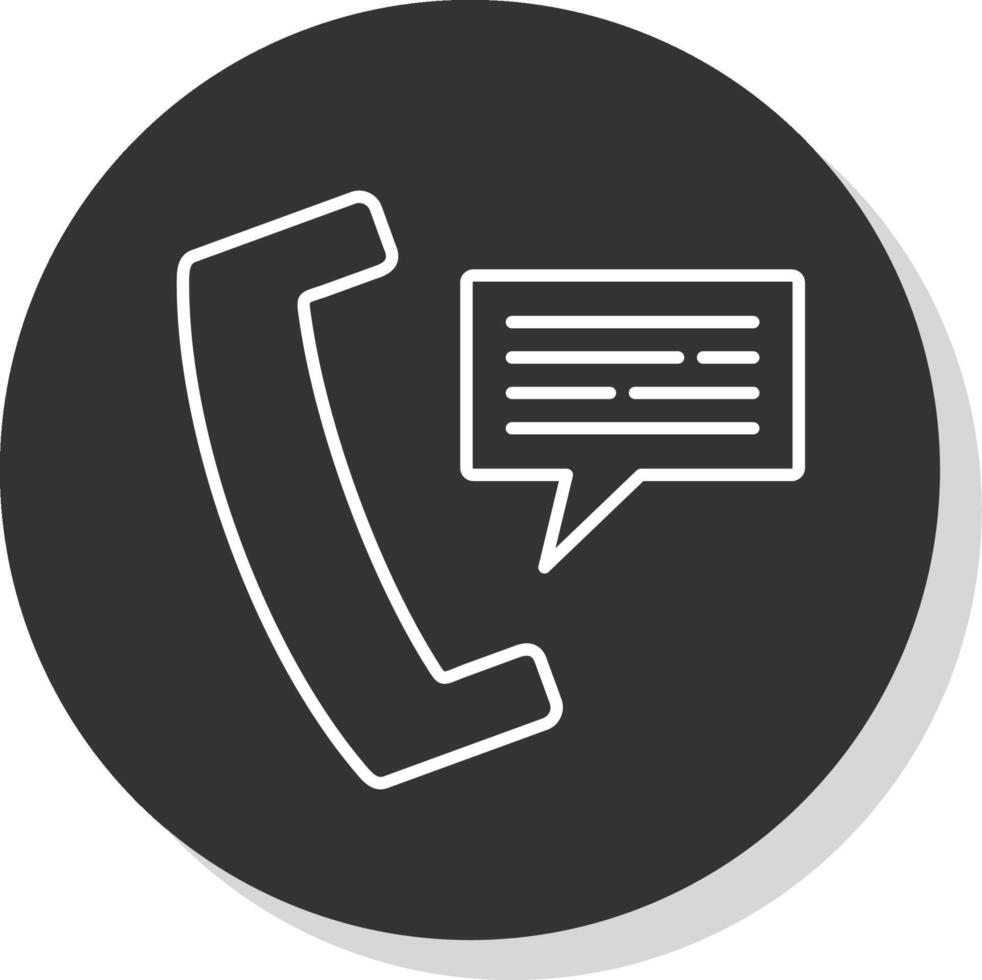 téléphone message ligne gris icône vecteur