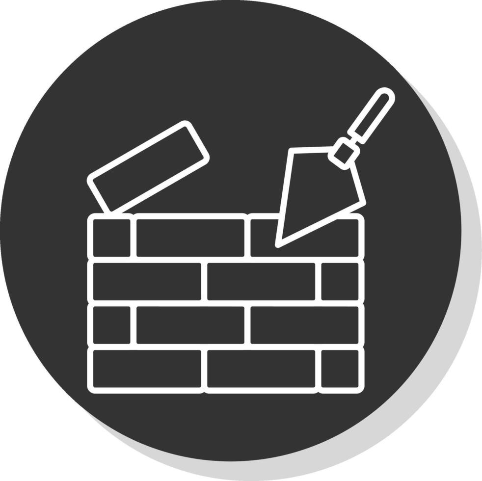 mur de briques ligne gris icône vecteur