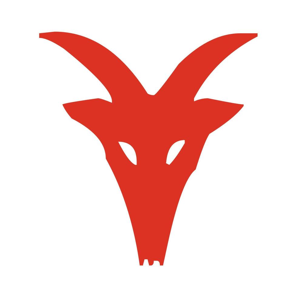 rouge chèvre diable mal icône vecteur