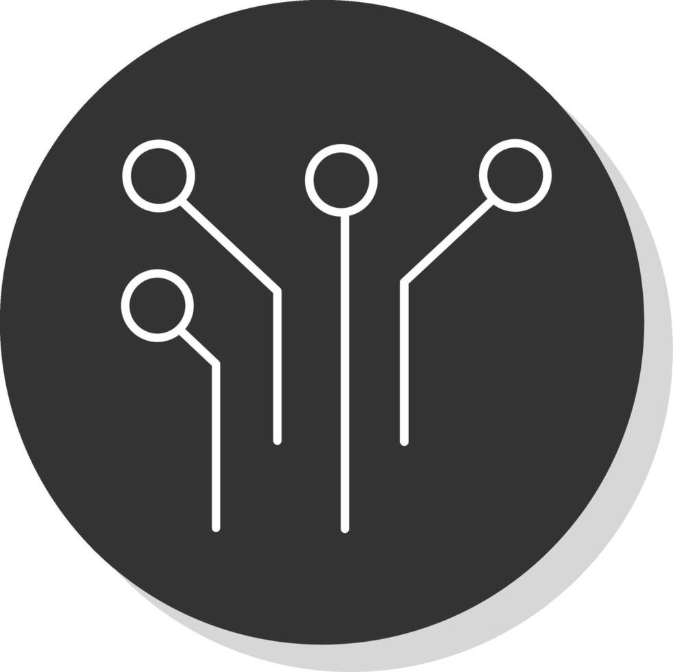 électronique circuit ligne gris icône vecteur