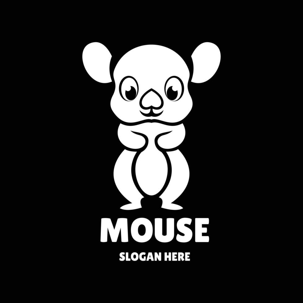 Souris silhouette logo conception illustration vecteur