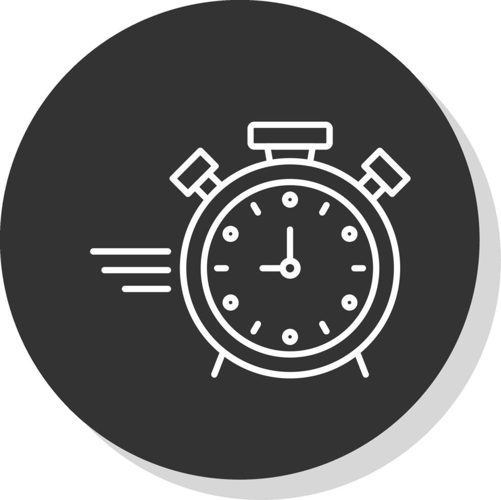 chronomètre ligne gris icône vecteur