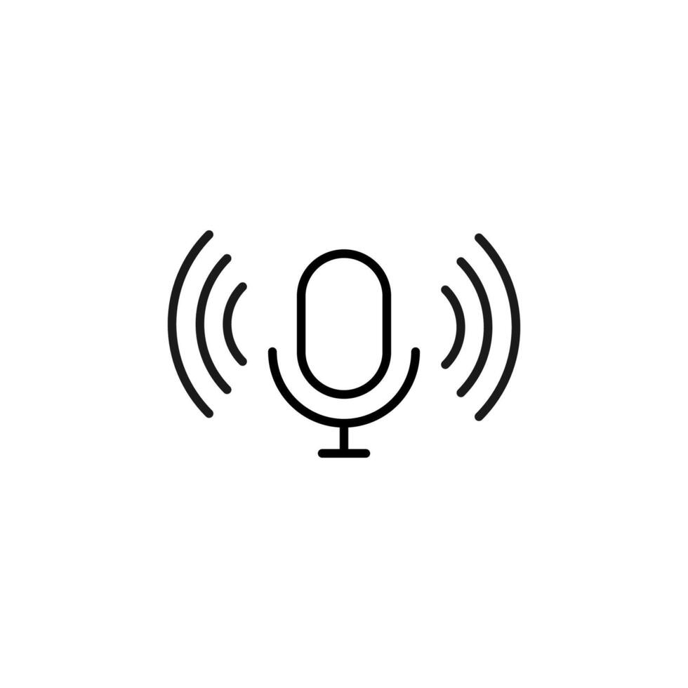 microphone Facile contour icône. adapté pour livres, magasins, magasins. modifiable accident vasculaire cérébral dans minimaliste contour style. symbole pour conception vecteur