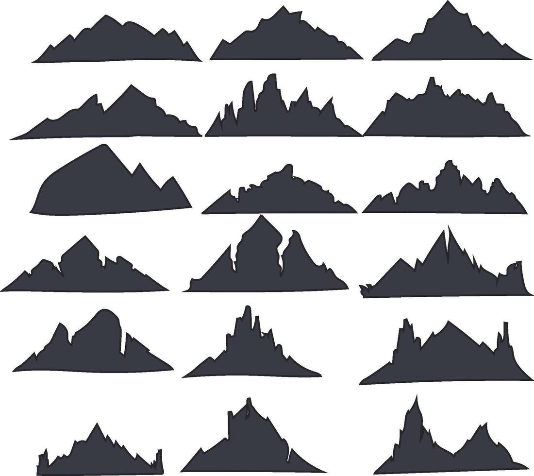 Icônes pack Montagne silhouette vecteur