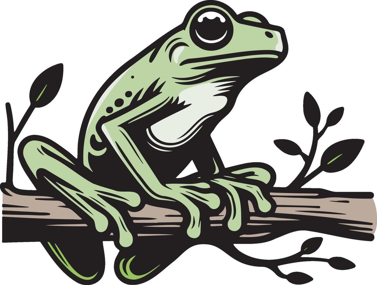 arbre grenouille illustration. vecteur