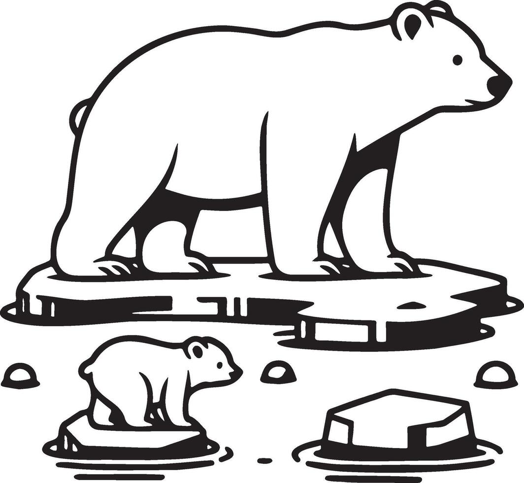 polaire ours permanent sur la glace flotter. vecteur