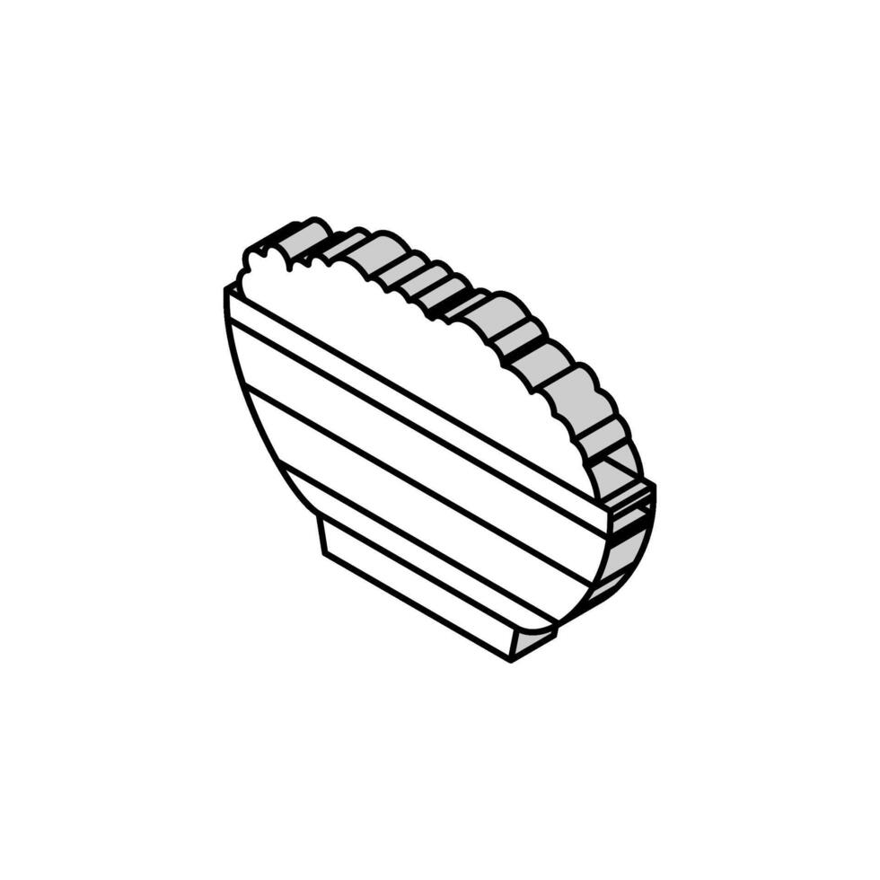 bol préparé riz isométrique icône vecteur illustration