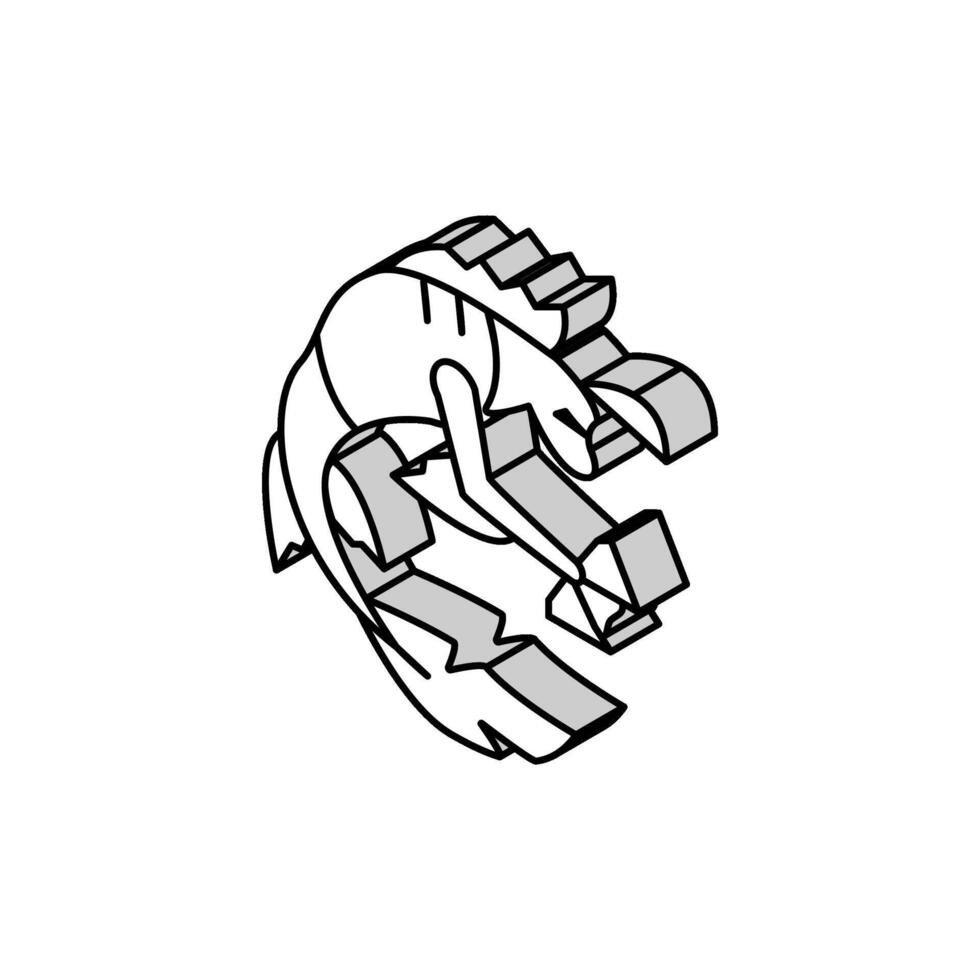 flottant monstre isométrique icône vecteur illustration