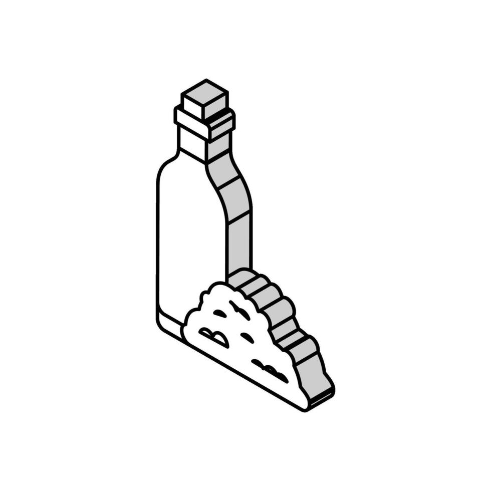 le vinaigre riz isométrique icône vecteur illustration