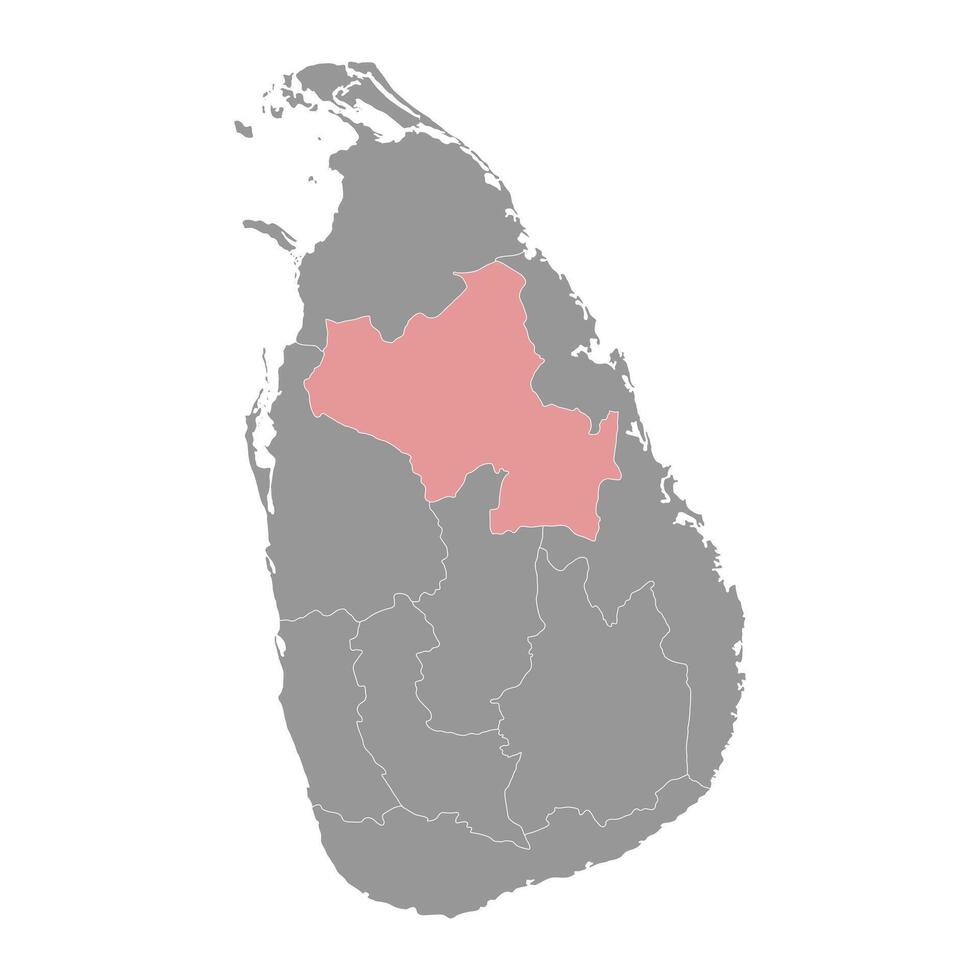 Nord central Province carte, administratif division de sri lanka. vecteur illustration.