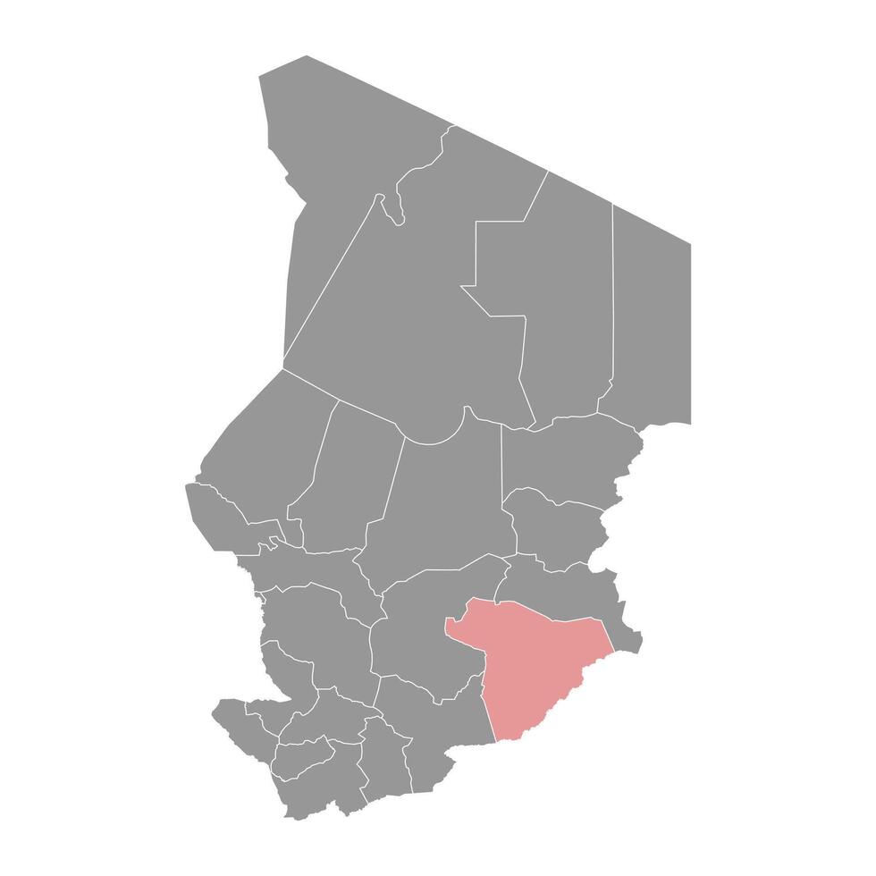 Salamat Région carte, administratif division de tchad. vecteur illustration.