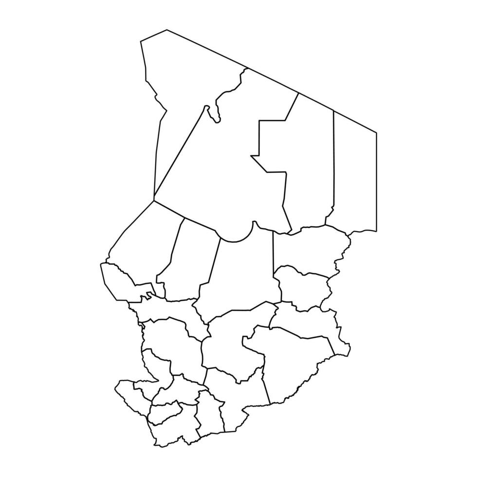 tchad carte avec administratif divisions. vecteur illustration.