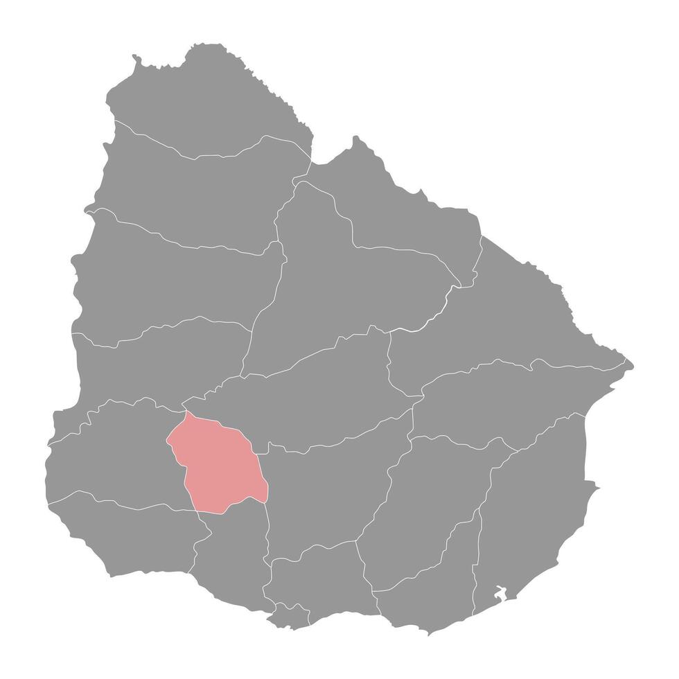 flores département carte, administratif division de Uruguay. vecteur illustration.