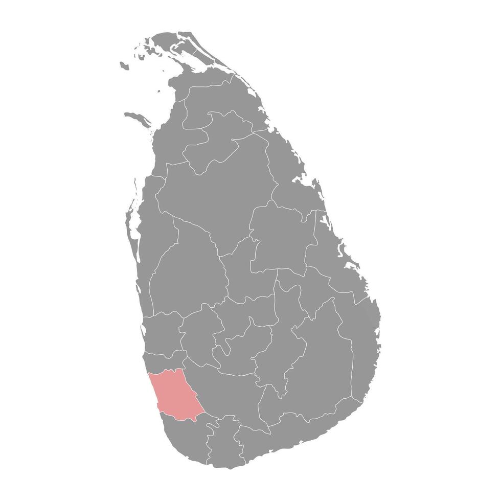 kalutara district carte, administratif division de sri lanka. vecteur illustration.