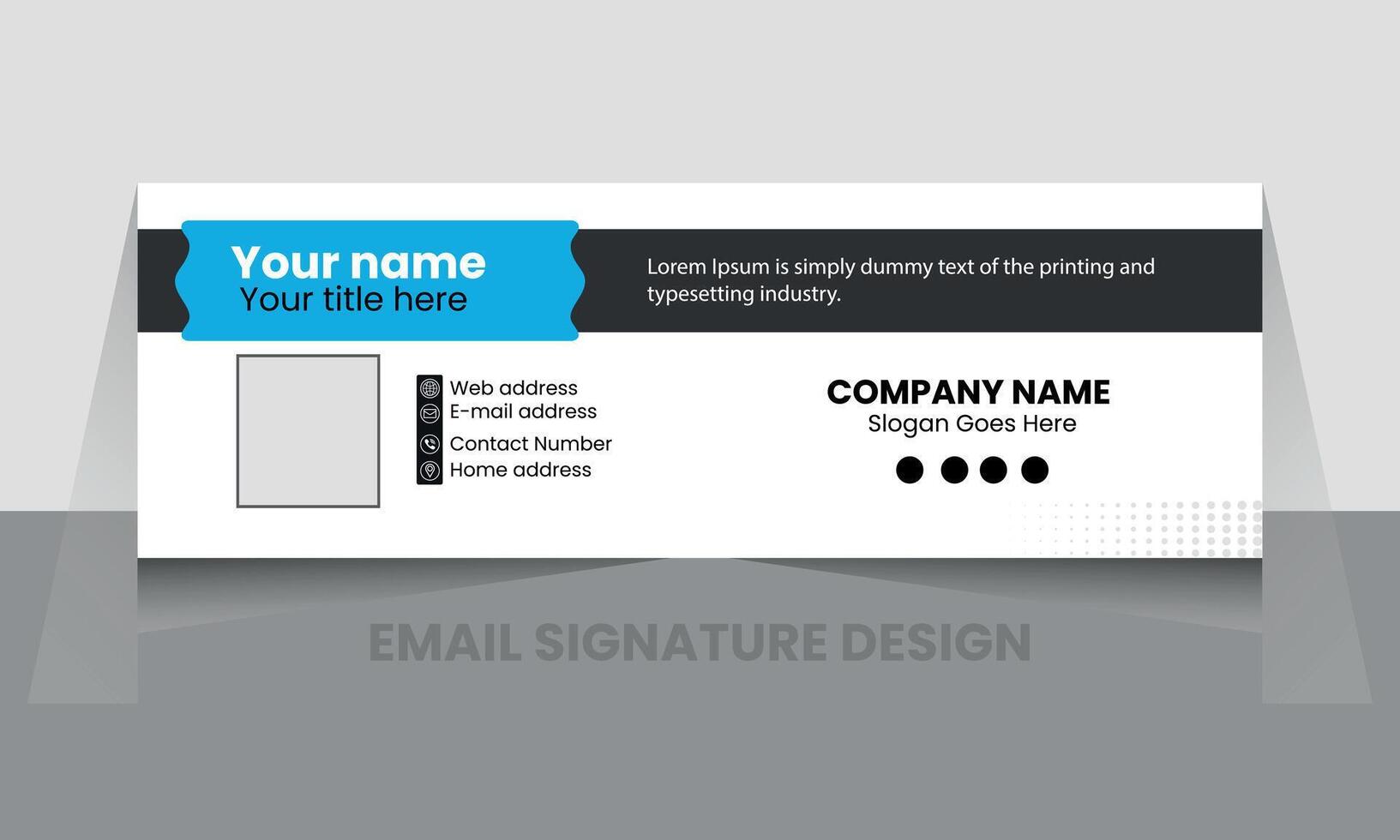 email Signature conception ou email bas de page conception vecteur