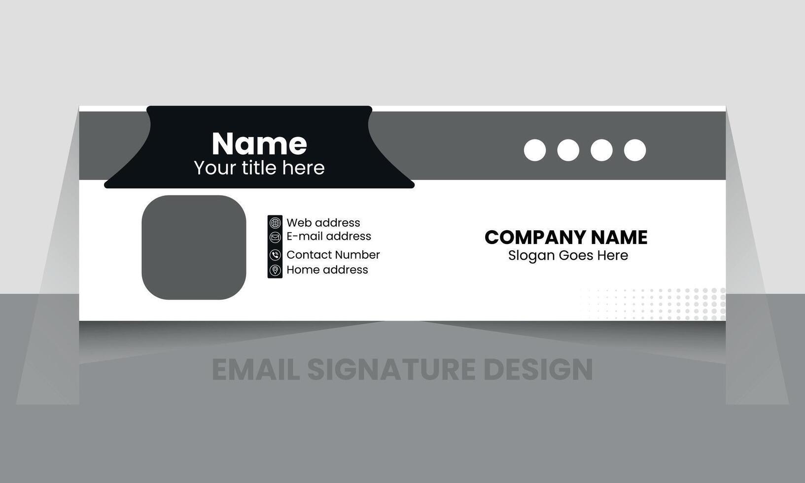 email Signature conception ou email bas de page conception vecteur