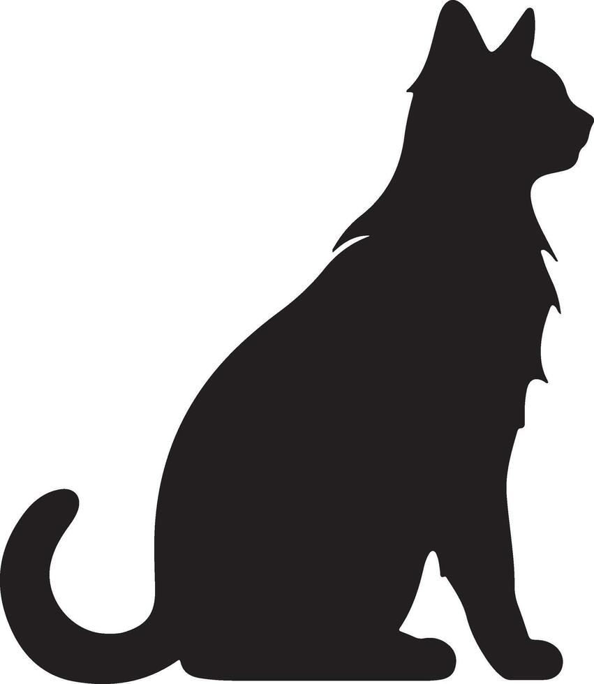 chat silhouette illustration vecteur blanc Contexte