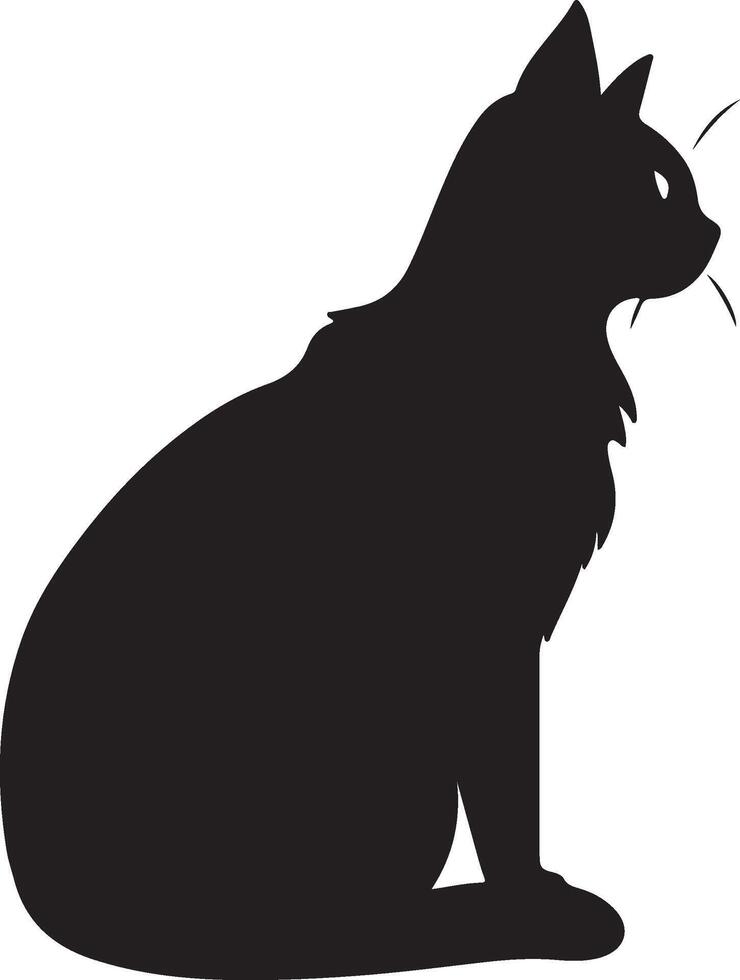 chat silhouette illustration vecteur blanc Contexte