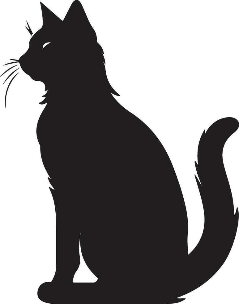 chat silhouette illustration vecteur blanc Contexte