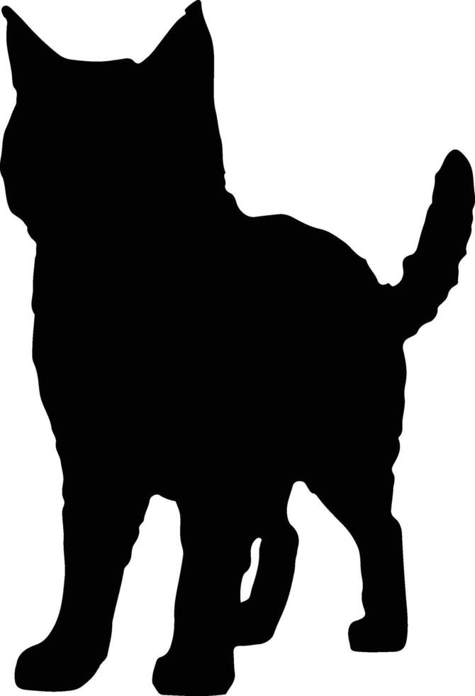 chat silhouette illustration vecteur blanc Contexte