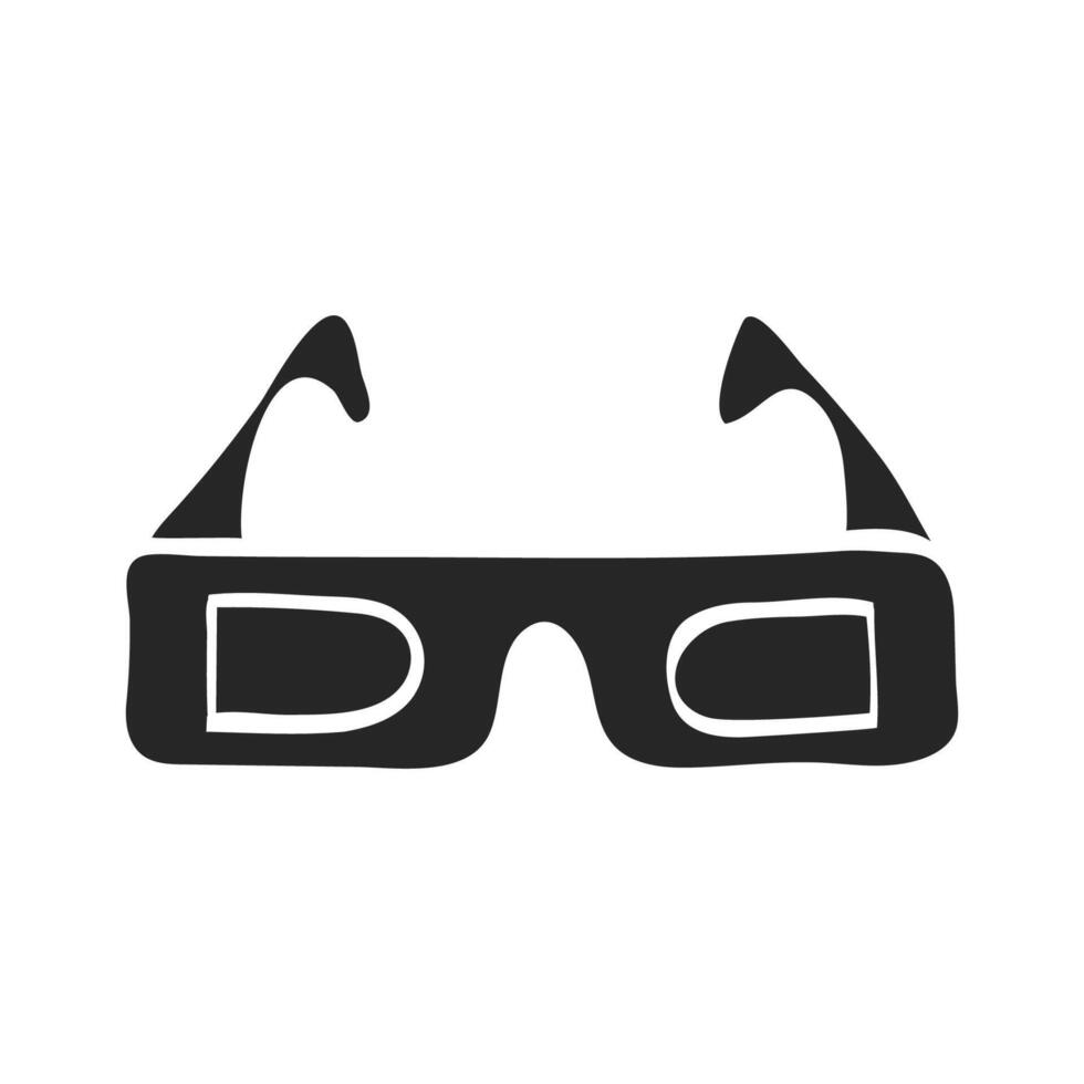 main tiré 3d des lunettes vecteur illustration