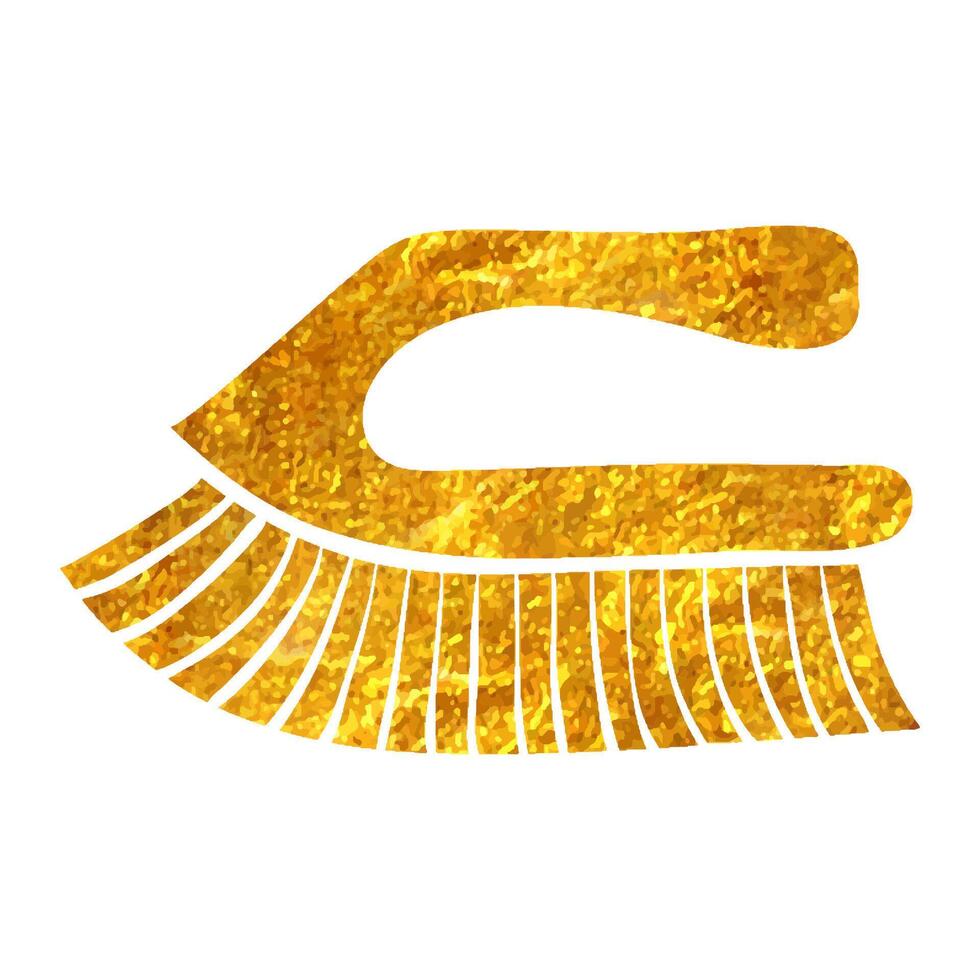 main tiré brosse icône dans or déjouer texture vecteur illustration