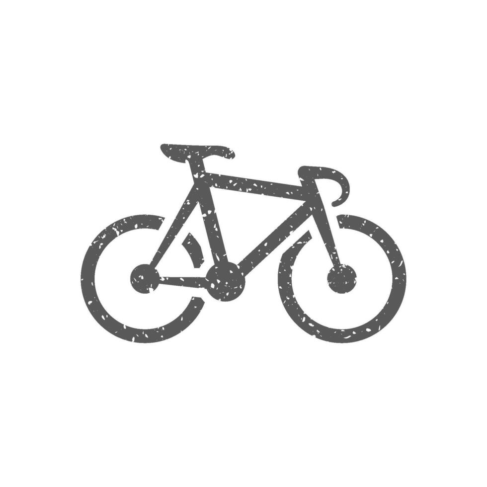 Piste bicyclette icône dans grunge texture vecteur illustration