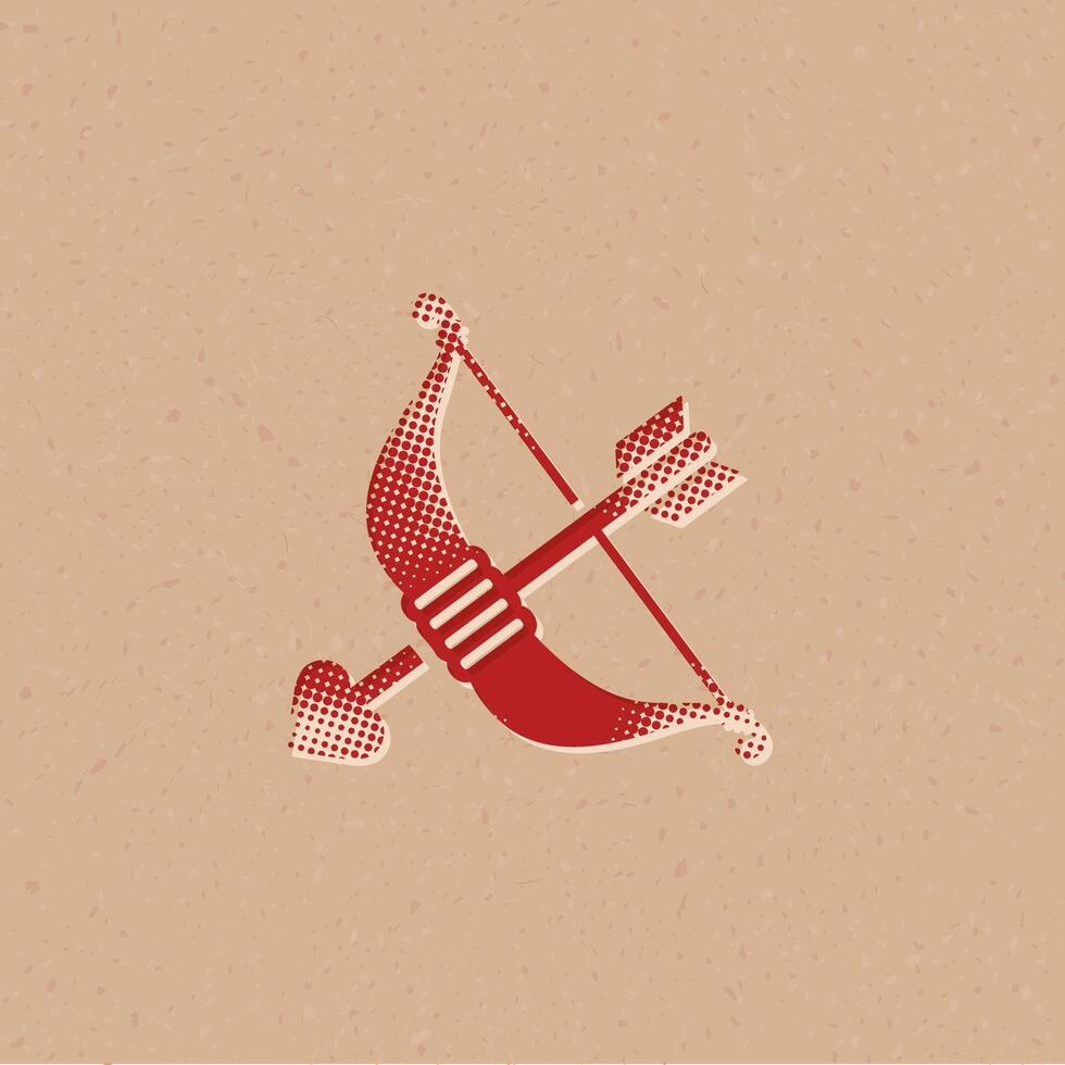 La Flèche demi-teinte style icône avec grunge Contexte vecteur illustration