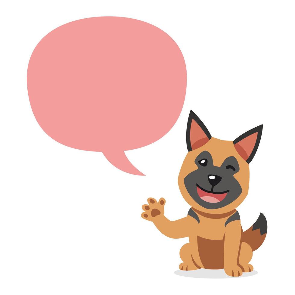 vecteur dessin animé personnage allemand berger chien avec discours bulle