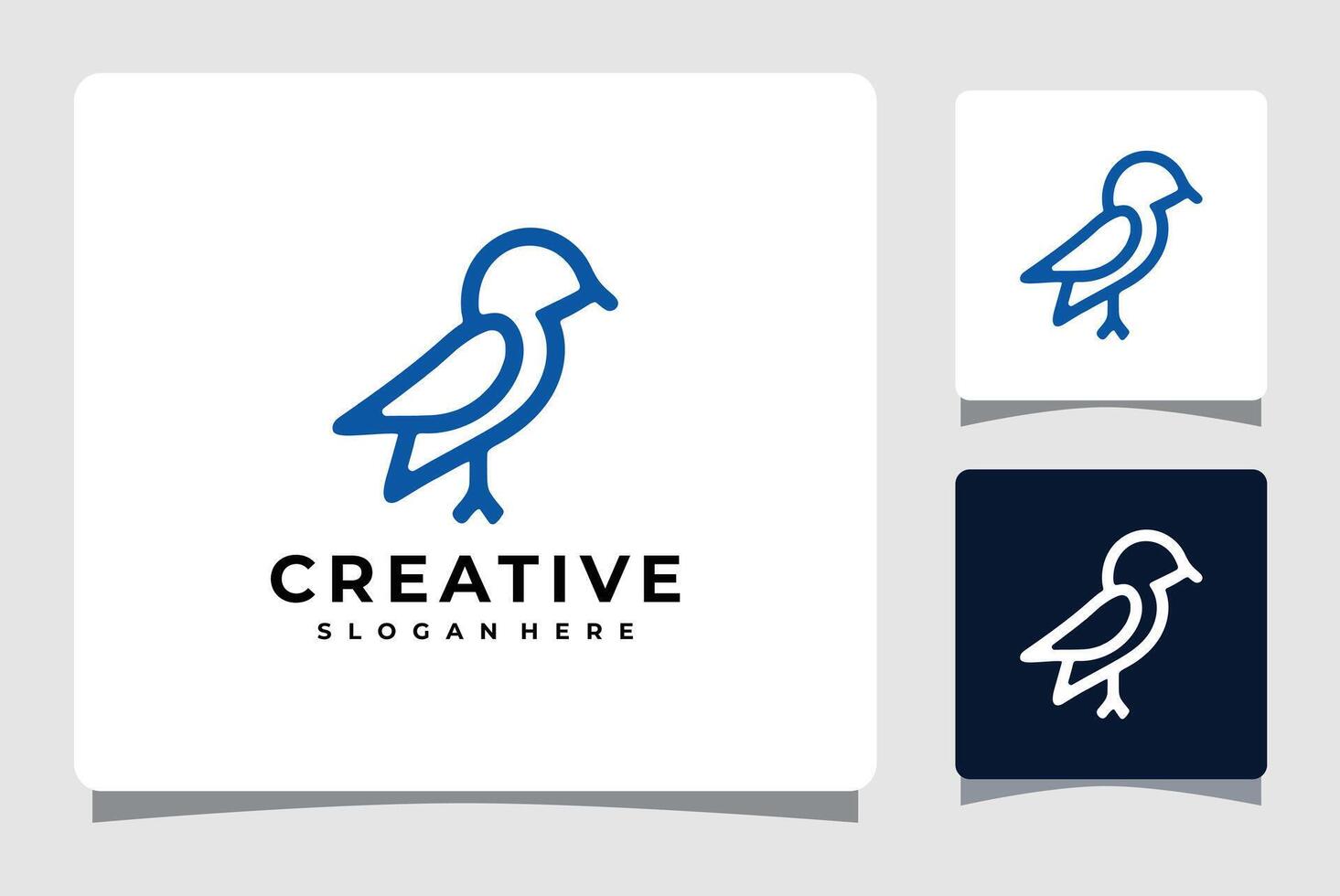 minimaliste bleu illustration de oiseau, symbole de paix et liberté logo, isolé sur blanc Contexte vecteur