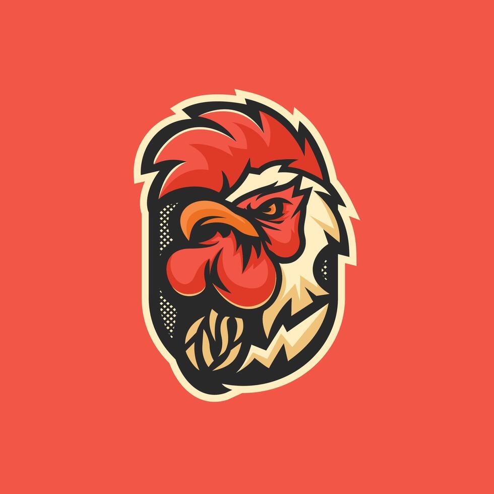 illustration de logo de mascotte de coq vecteur