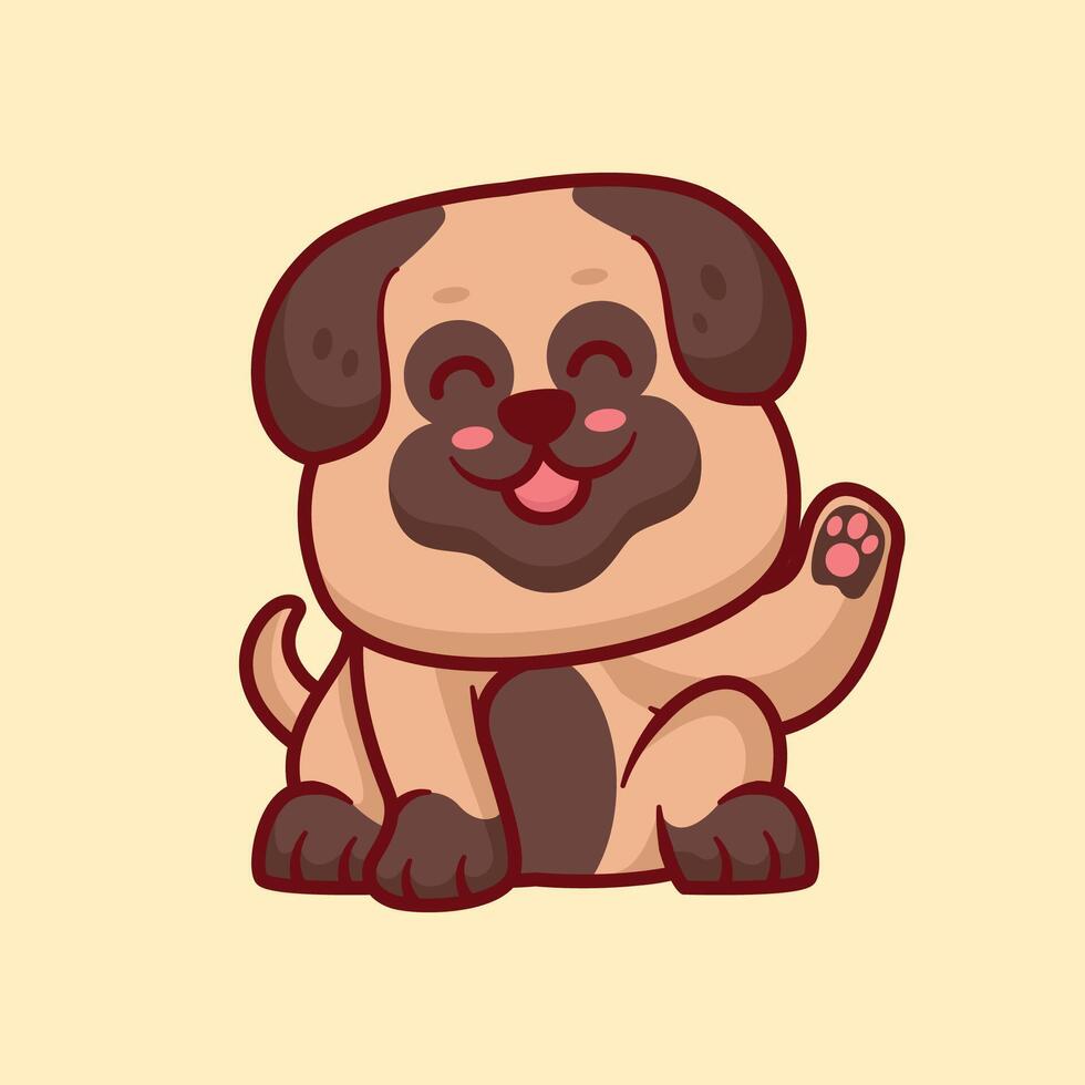 mignonne chien mascotte personnage animal dessin animé illustration vecteur