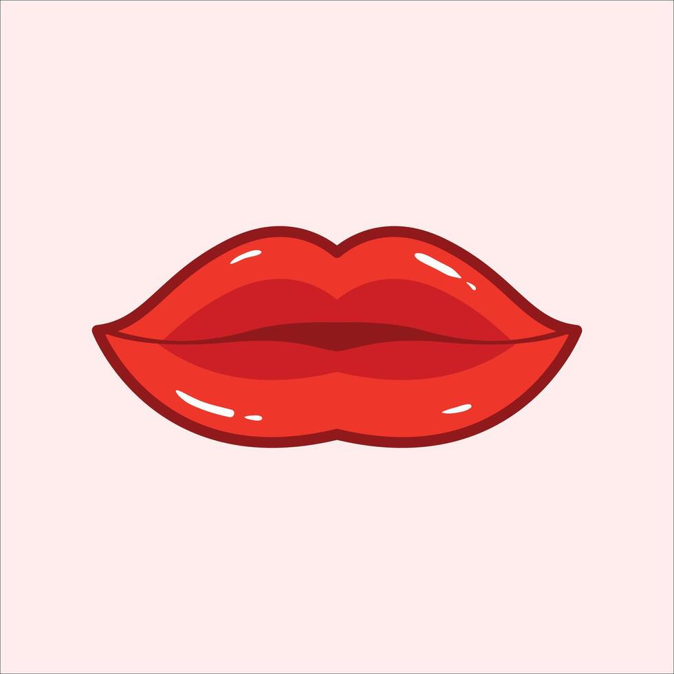 rouge lèvres dessin animé vecteur illustration