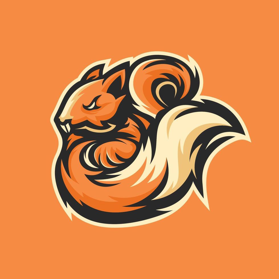 écureuil mascotte logo illustration vecteur