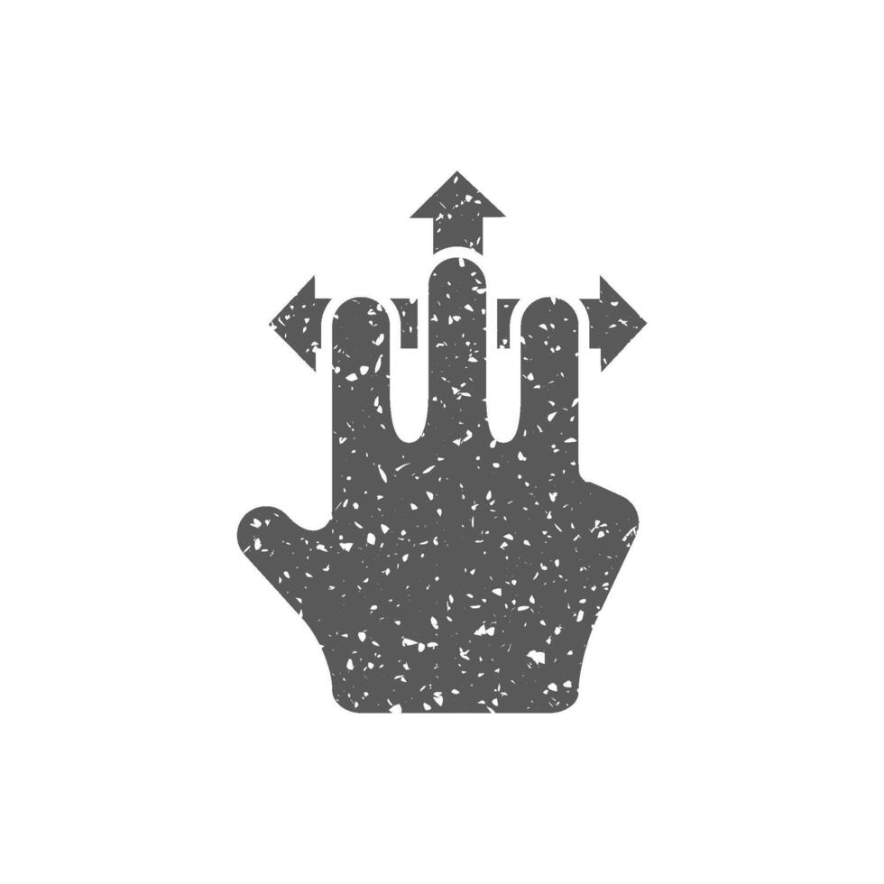 doigt geste icône dans grunge texture vecteur illustration