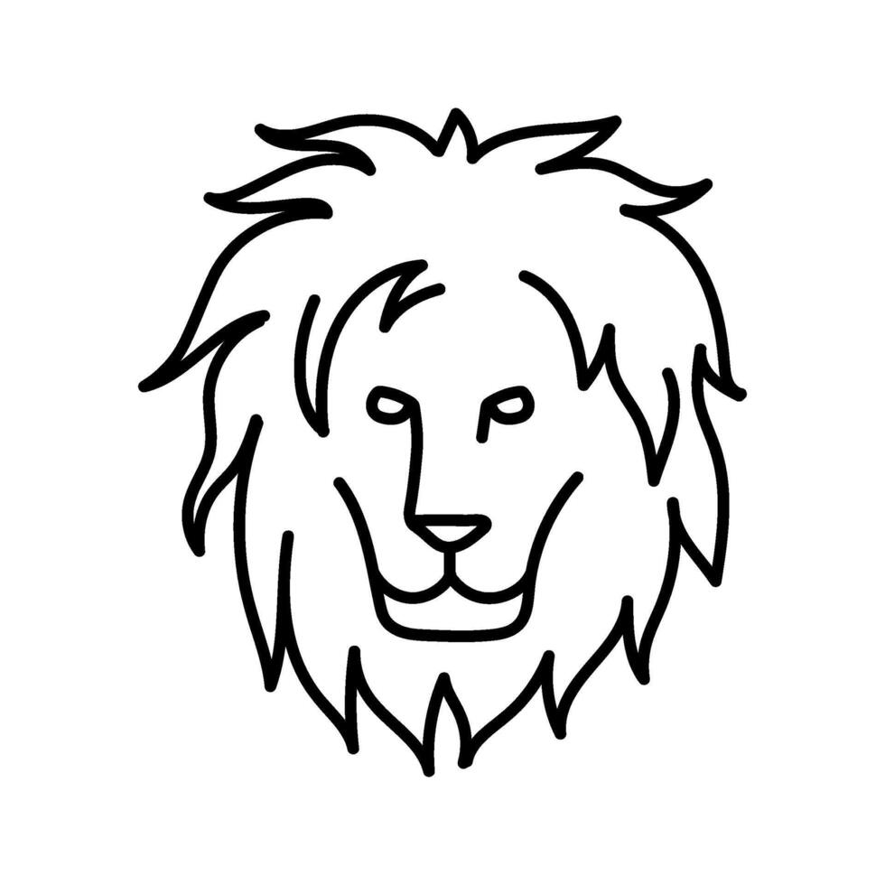 Lion icône main tiré vecteur illustration