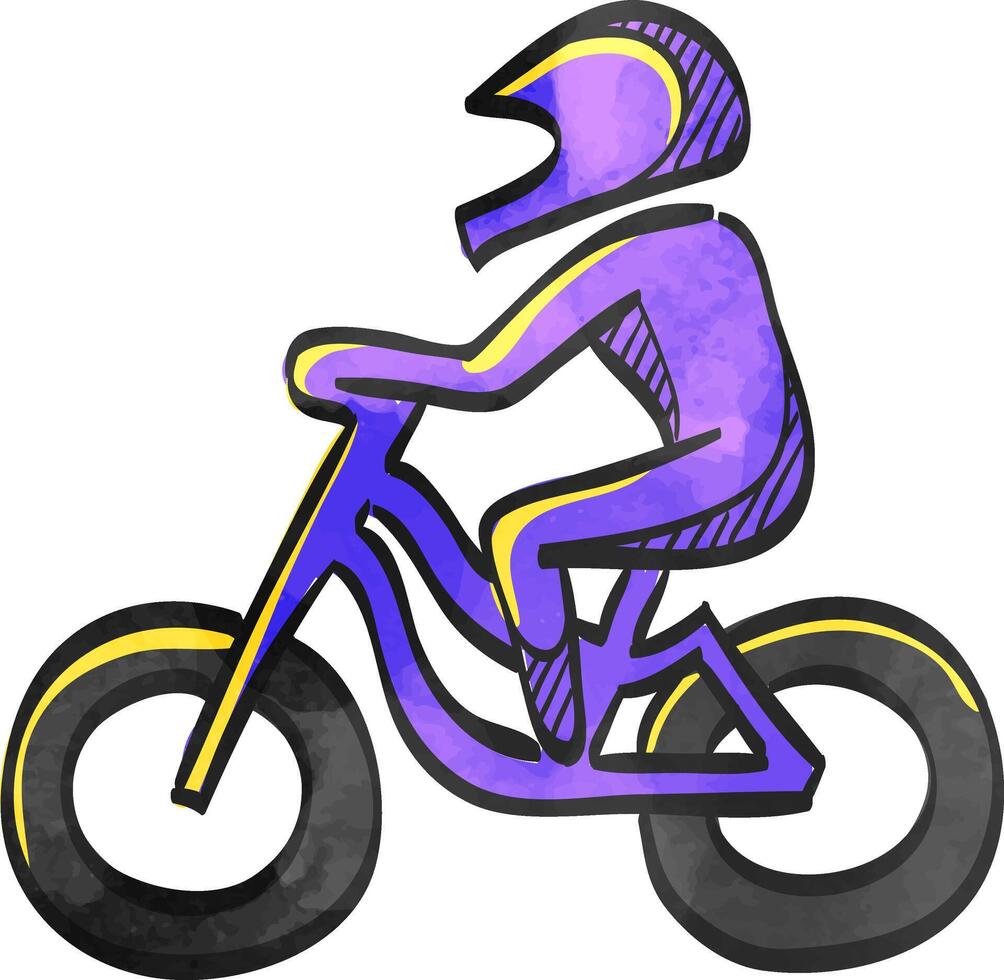 cyclisme icône dans Couleur dessin. route course tour triathlon temps procès poursuite sport vélo vecteur