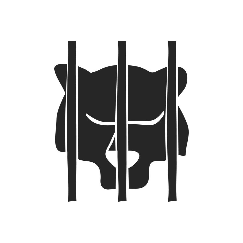 main tiré en cage animal vecteur illustration