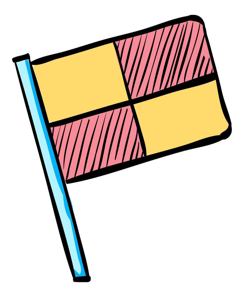 monteur de lignes drapeau icône dans main tiré Couleur vecteur illustration