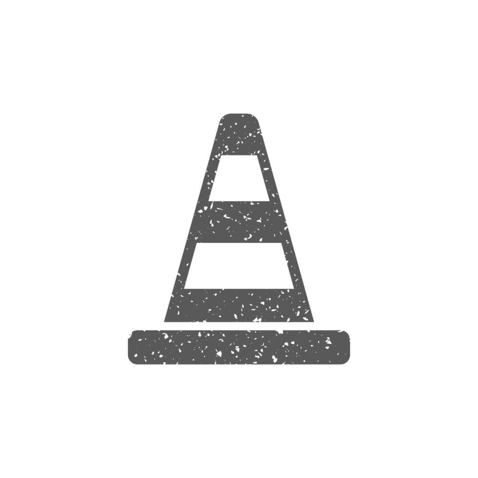 route signe cône icône dans grunge texture vecteur illustration
