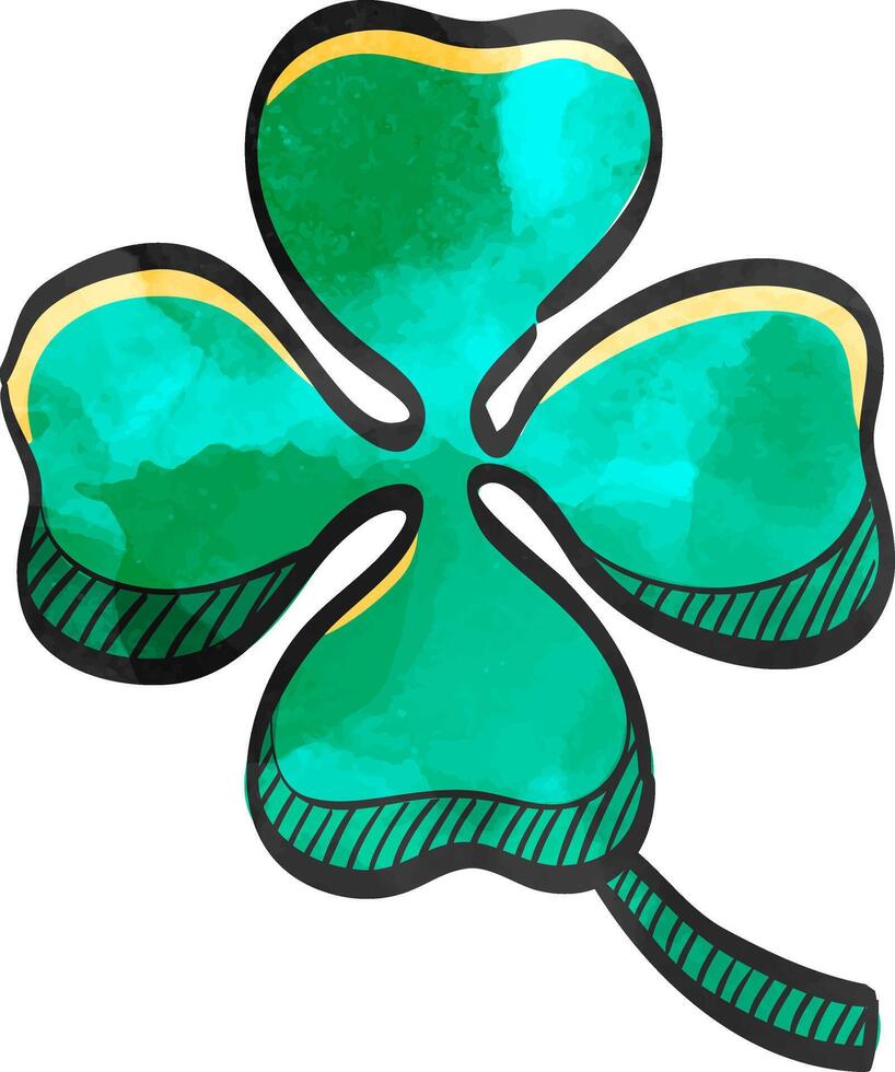 trèfle icône dans Couleur dessin. la nature plante vert Saint patrick symbole vecteur