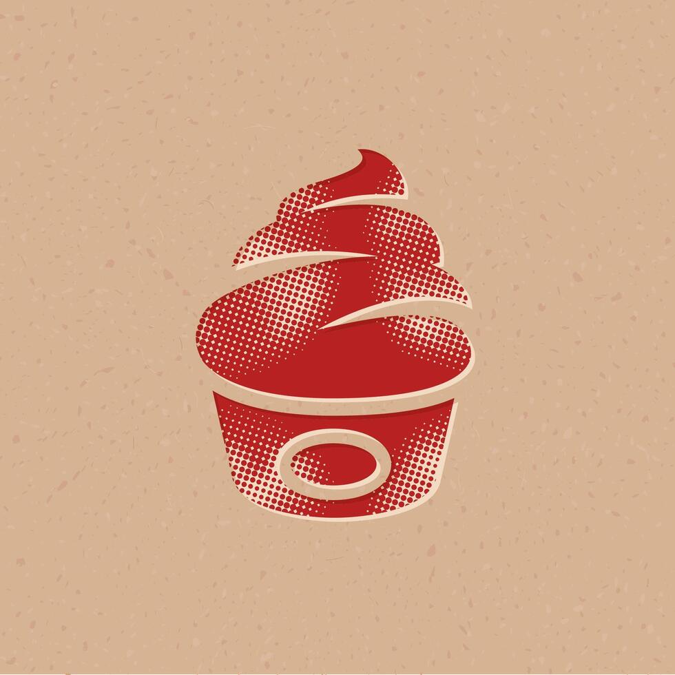 la glace crème demi-teinte style icône avec grunge Contexte vecteur illustration