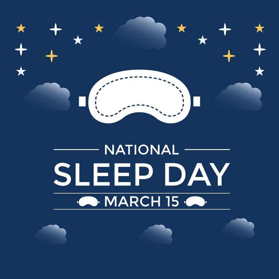 nationale sommeil conscience journée observé chaque année de mars. bannière affiche, prospectus et bannière, Contexte conception. vecteur