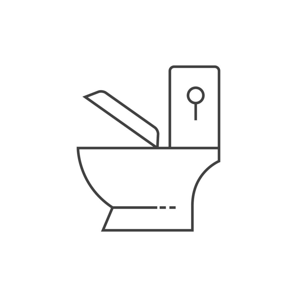 toilette icône dans mince contour. salle de bains placard nettoyer assainissement. vecteur illustration.