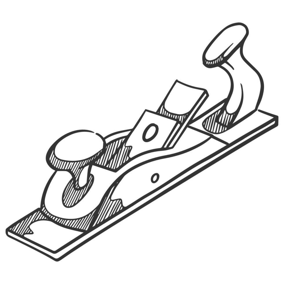 main raboteuse icône dans esquisser style vecteur