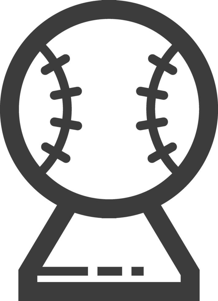 base-ball trophée icône dans épais contour style. noir et blanc monochrome vecteur illustration.