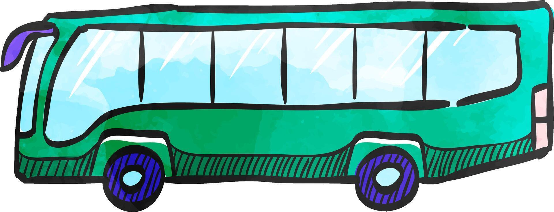 voiture icône dans Couleur dessin. bus, transport vecteur